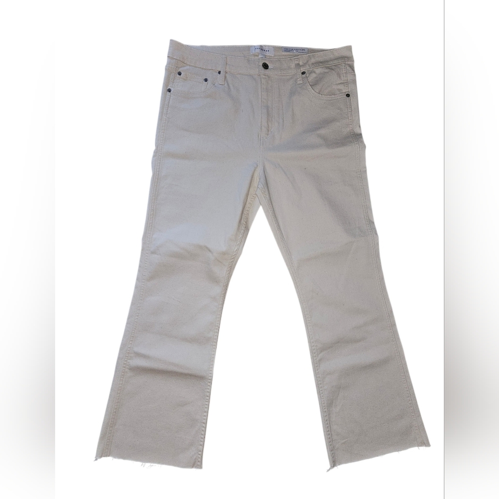 POPSUGAR Women's Off-White High Rose Kick Flare Jeans, Size 16, 26" Inseam